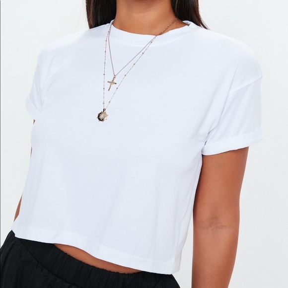 Roll Sleeve Crop Top - Picture 3 of 5